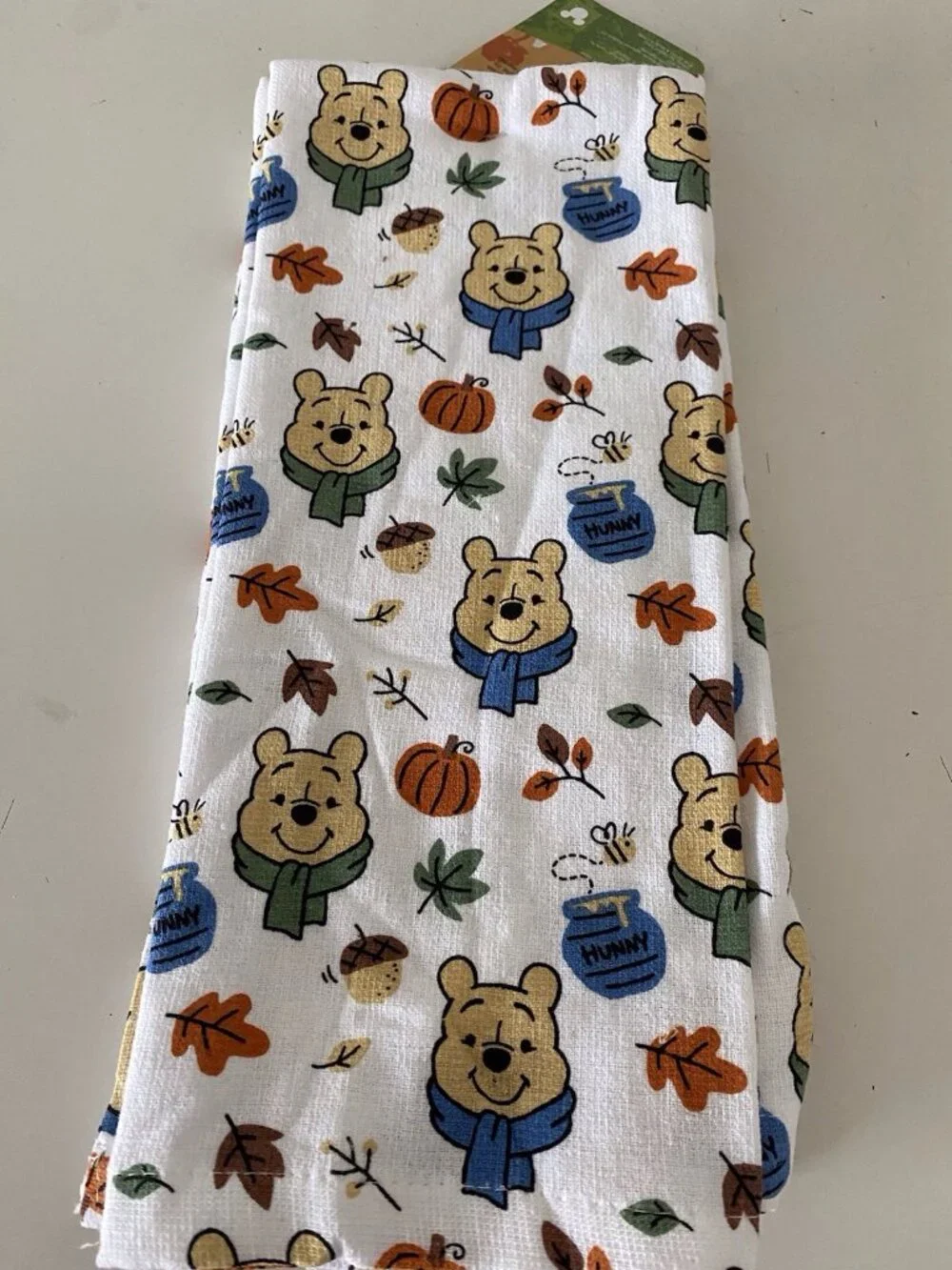 2 Pack Disney Winnie The Pooh Autumn Fall Leaves Acorns Kitchen Towels 16 X 26”